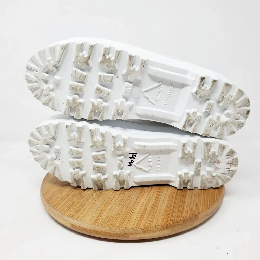 Superga Platform‎ Shoes Womens 8 White Canvas High Chunky Lug Sole Sneaker